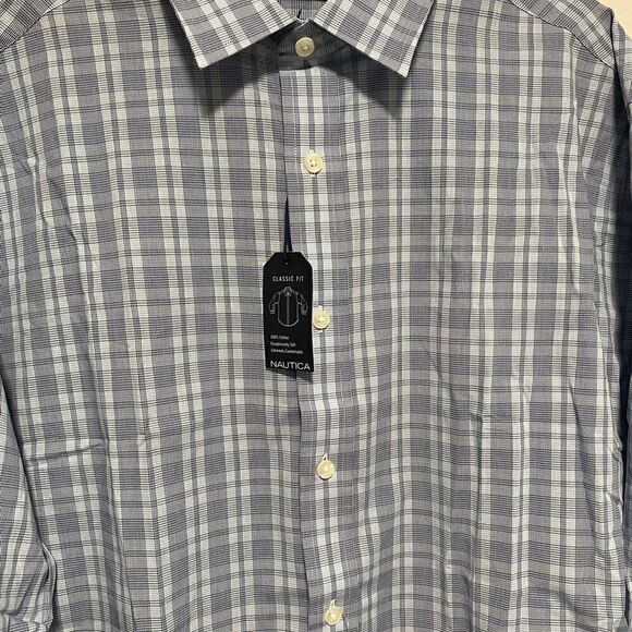 Nautica Classic Fit Bottom Up Long Sleeve Shirt Blue Men’s Size 17, 32/3… - Picture 3 of 12